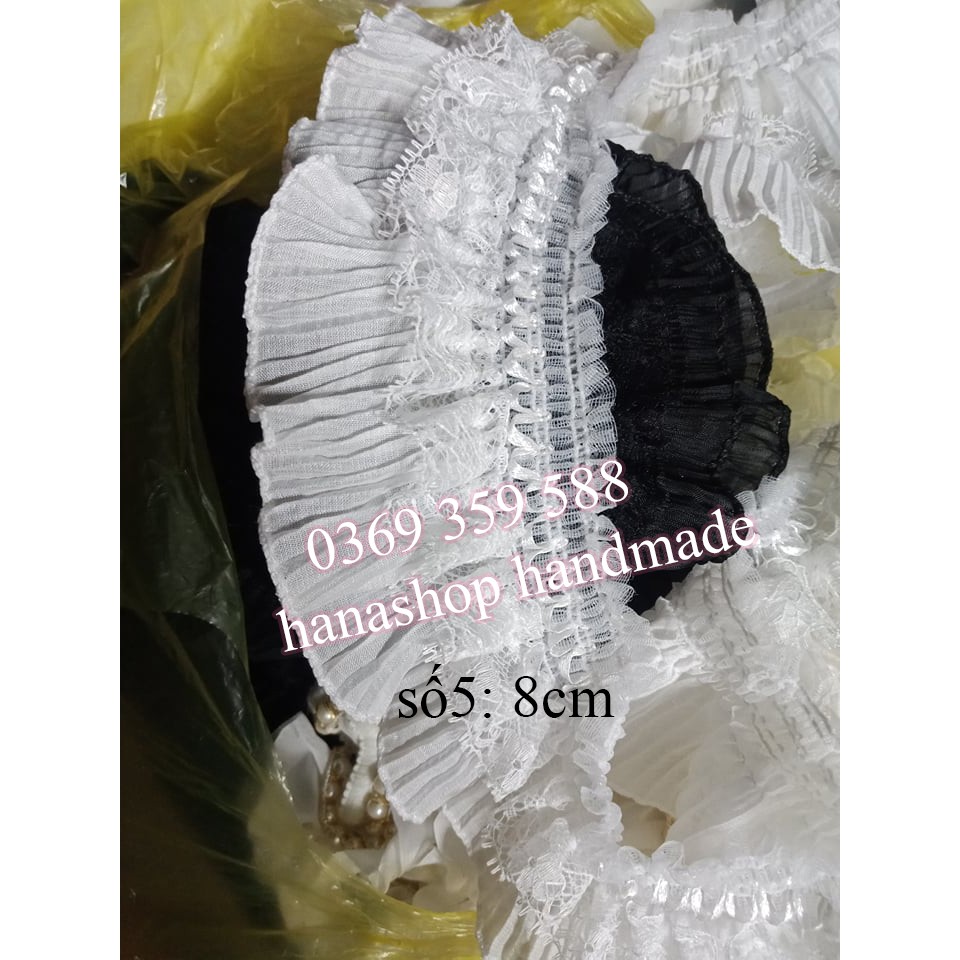 Ren Bèo Nhún Làm Cổ Áo,  Trang Trí Áo Váy, Ren Bèo Nhún May Sẵn Nhiều Loại