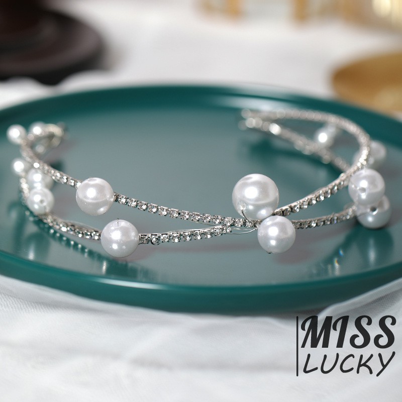 Cài tóc đính đá ngọc trai giả thời trang cho nữ