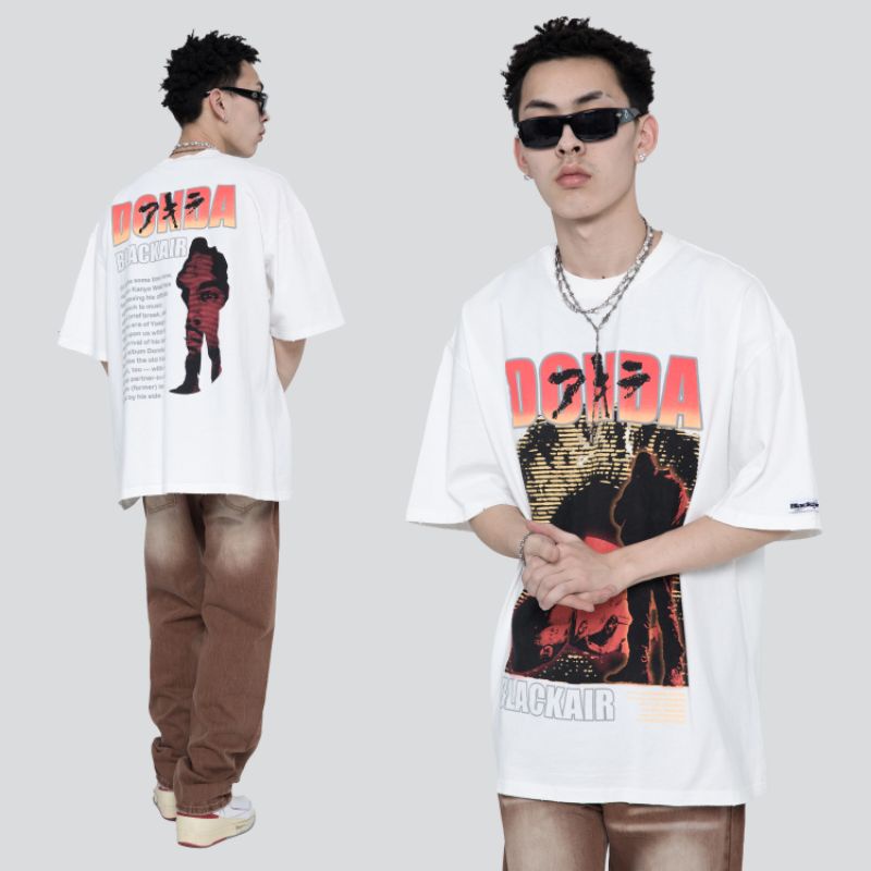 Áo thun oversize BLACK AIR DONDA WASHED - Áo phông vintage form rộng