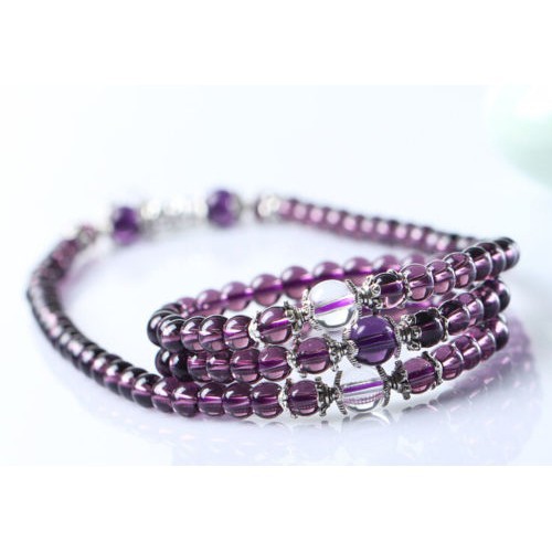 1 x 6mm Buddhist Amethyst 108 Prayer Beads Bracelet Necklace