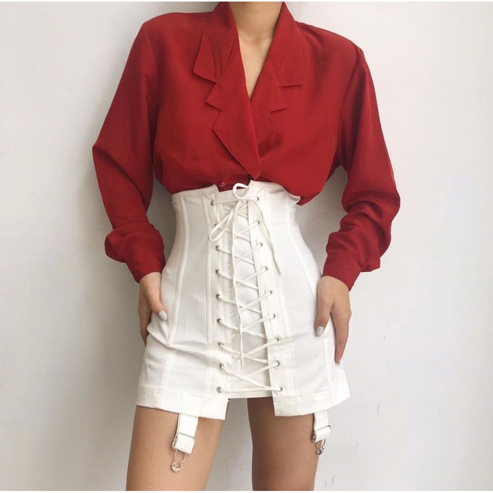 ONONMADE | Chân váy trắng cạp cao đan dây - The Venus | BigBuy360 - bigbuy360.vn