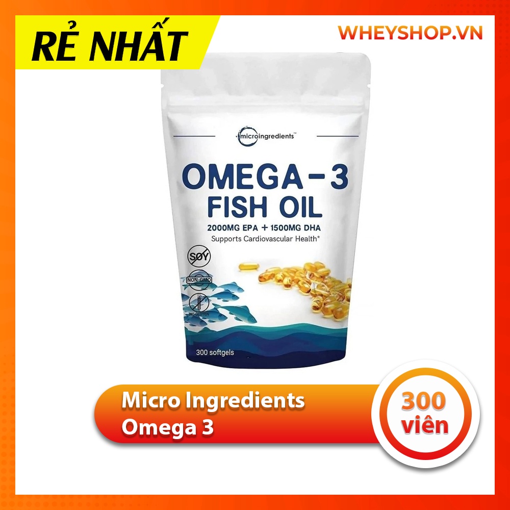 Viên Uống Dầu Cá Cô Đặc Micro Ingredients Omega 3 (300 viên)