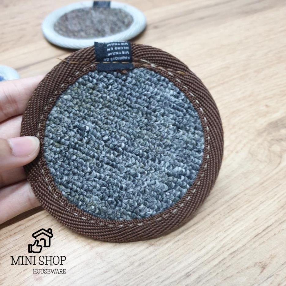 Combo 100 Đế Lót Ly Vải Nỉ Siêu Thấm Hút Loại Tròn Và Vuông