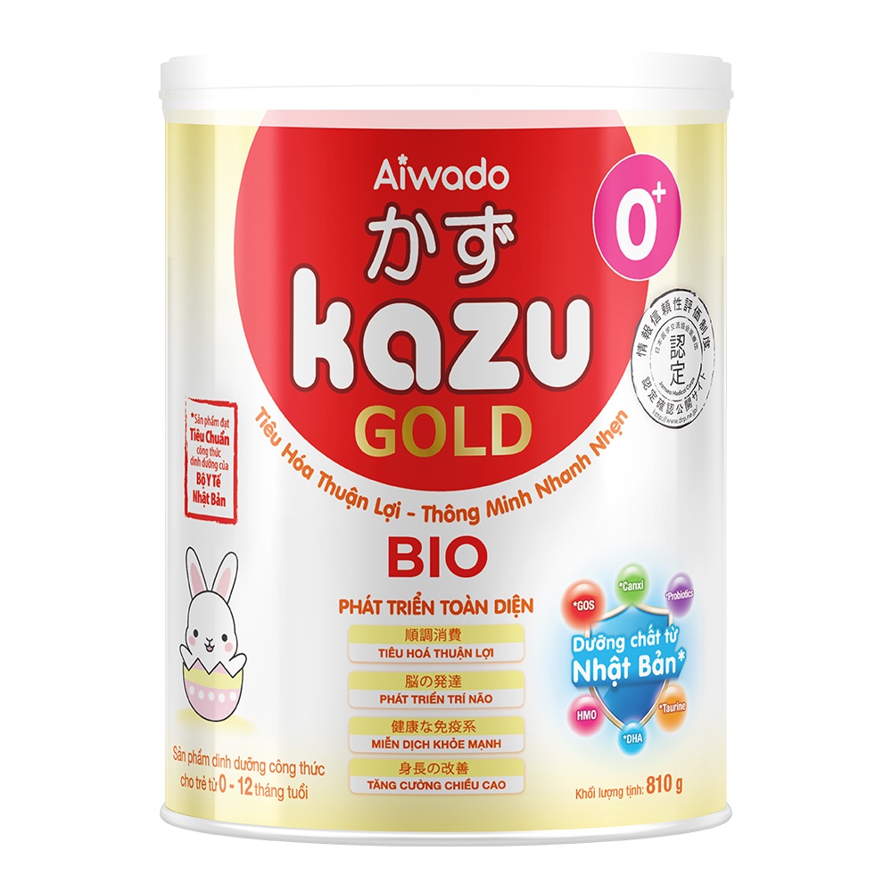 Sữa bột Aiwado KAZU BIO GOLD 0+ lon 810g