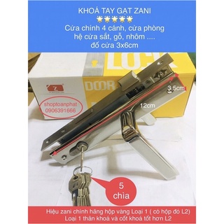 Bộ Khoá tay gạt TOP 4Phân, sử dụng cửa gỗ, sắt, nhôm...