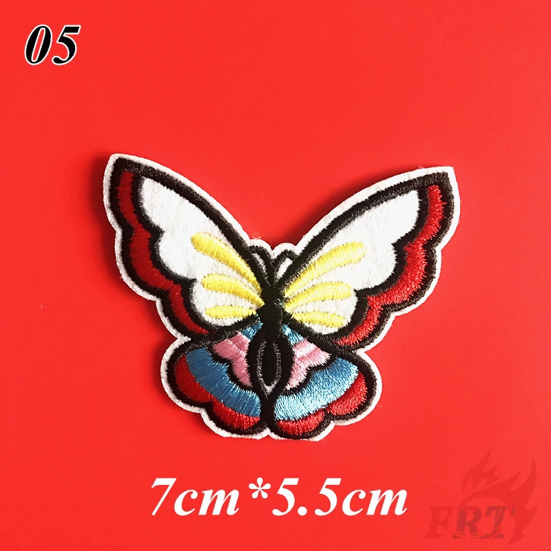 Set 1 / 5 Miếng Vá Ủi Thêu Họa Tiết Cánh Bướm Xinh Xắn