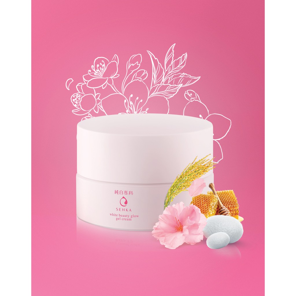 Kem Dưỡng Trắng Da Ban Đêm Senka White Beauty Glow Gel Cream 50g