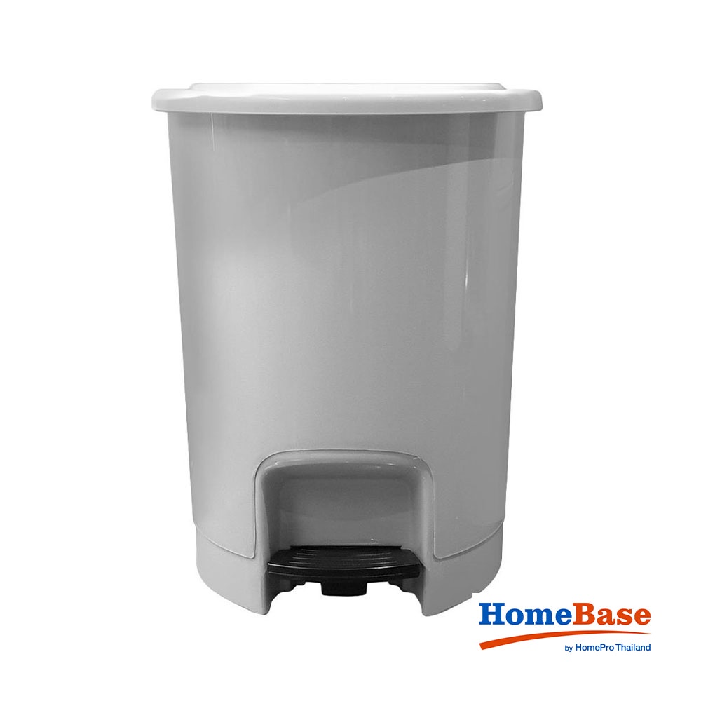 HomeBase ACCO Thùng rác nhựa bàn đạp chân 12L W26.5xH35xD26.5 Màu Xám