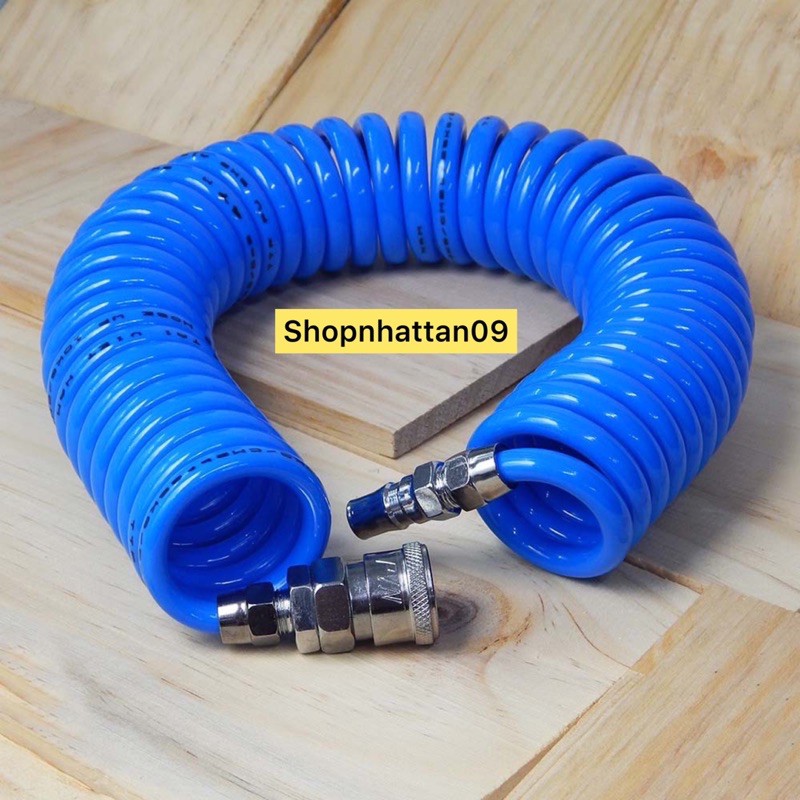 Dây hơi xoắn 8mm 6m, 9m, chịu áp cao