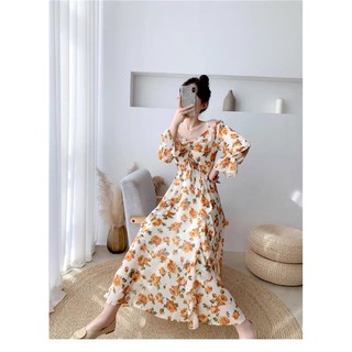 ODER đầm hoa nhúng ngực hai dây