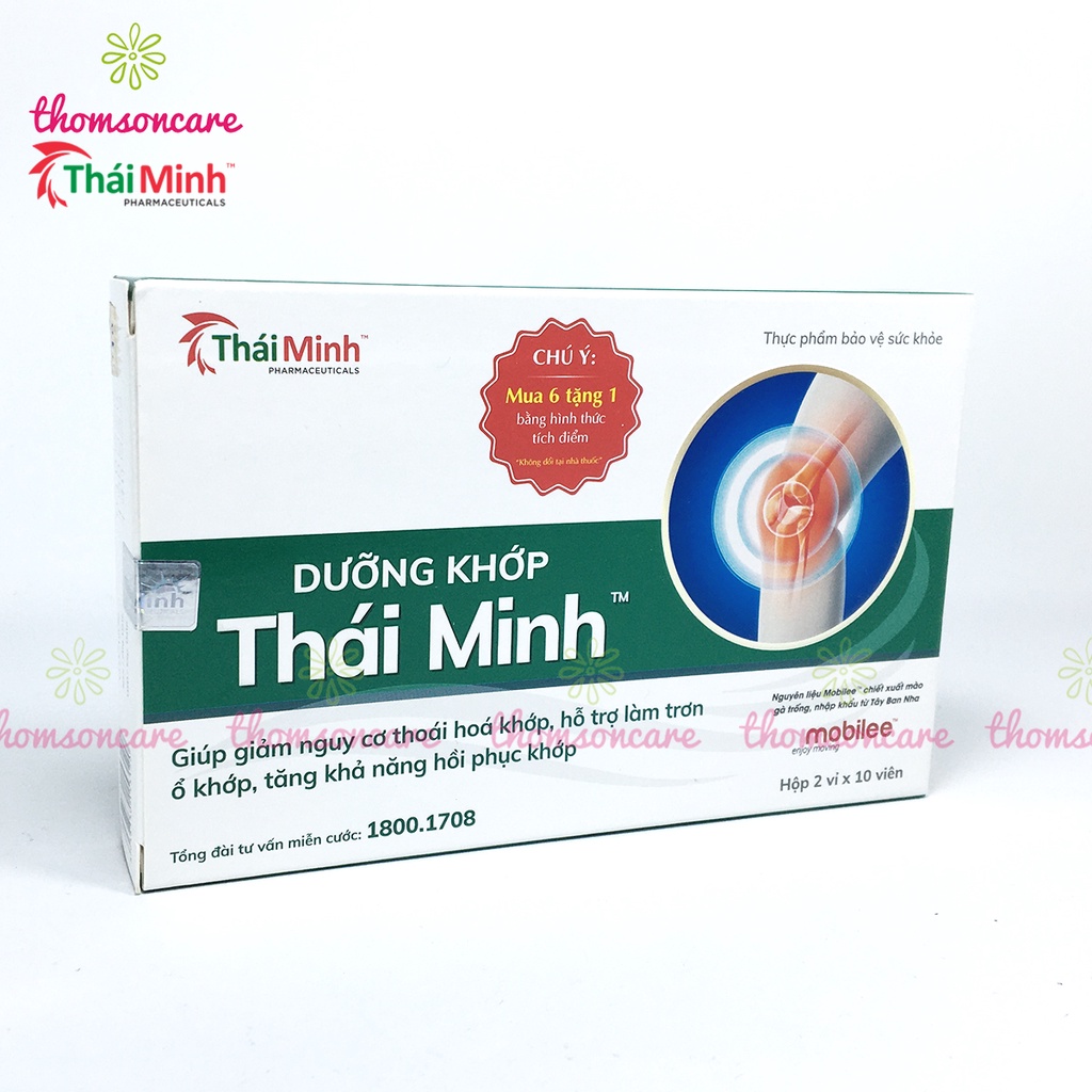 Dưỡng khớp Thái Minh  Mua 6h tặng 1h bằng tem tích điểm, Hộp 20 viên, giảm thoái hóa khớp