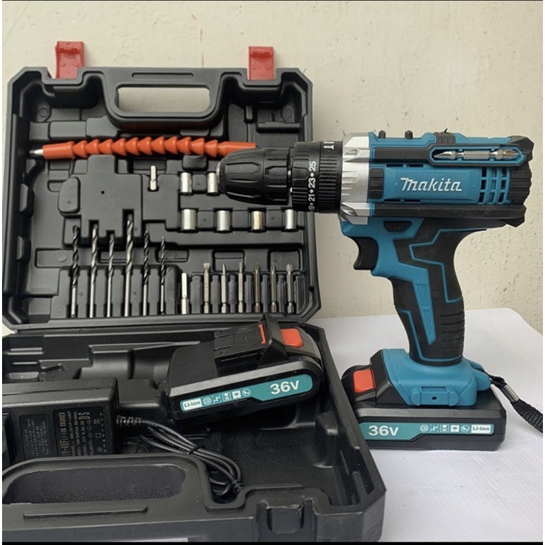 Máy Khoan Pin Makita 10mm 3 chức năng tặng bộ phụ kiện 24 chi tiết