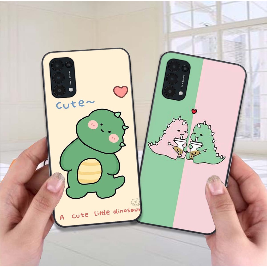 Ốp lưng điện thoại  RENO 5 / RENO 5 4G / RENO 5 5G in hình khủng long siêu cute, đáng yêu