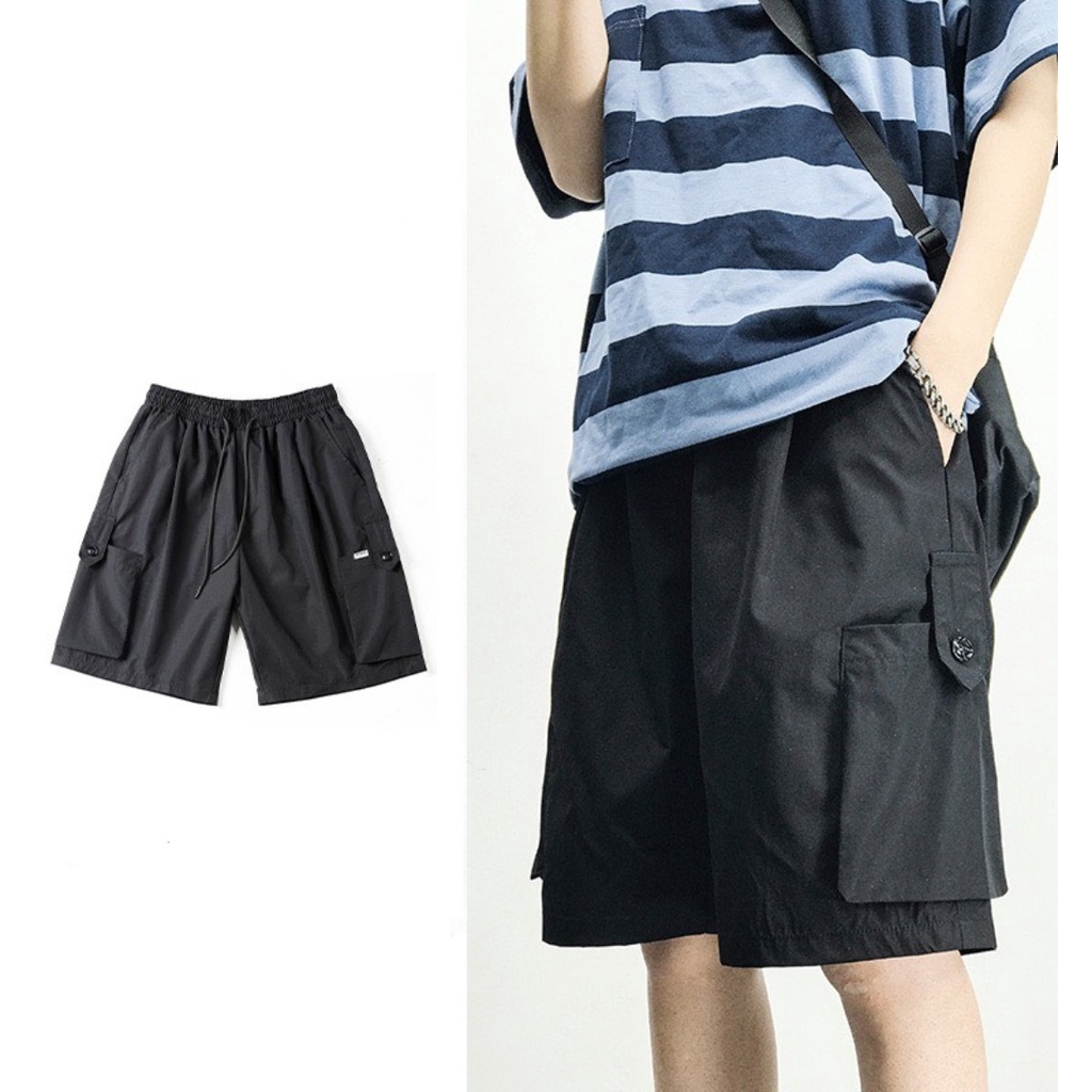 QUẦN SHORT KAKI ⚡️ GIẢM 15% ĐƠN 150K ⚡️ KIỂU ĐÙI LỮNG NAM NỮ PHỐI TÚI HỘP CHỐT CÀI ĐỰNG VỪA ĐIỆN THOẠI 2 MÀU ĐEN XÁM