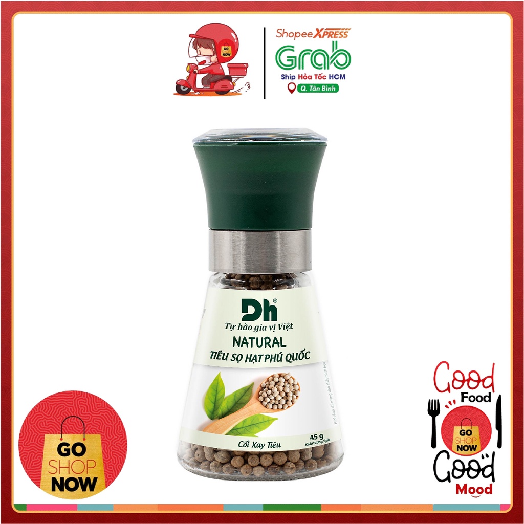 Natural Tiêu Sọ Hạt Phú Quốc (Nắp Cối Xay 45gram)