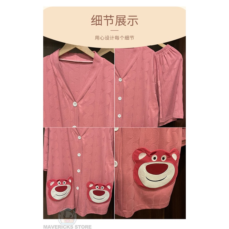 Bộ Đồ Ngủ Tay Ngắn Chất Liệu cotton plus size Thời Trang Mùa Hè Cho Nữ