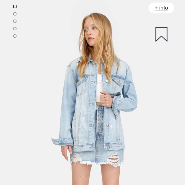 Áo khoác Stradivarius Oversized Ripped Denim Jacket