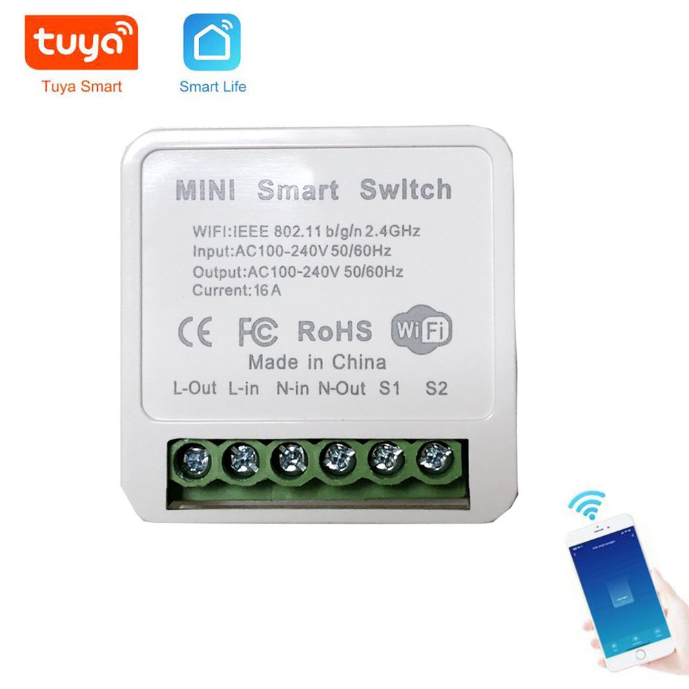 Công tắc Wifi Tuya Mini, Tuya Switch Module Dùng Cho Công Tắc Cầu Thang Công Tắc Cơ