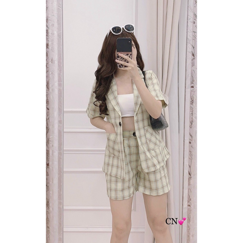 Set Vest Kẻ Caro Cao Cấp | BigBuy360 - bigbuy360.vn