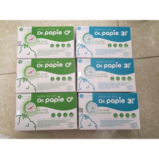 Khăn lau hạ sốt Dr.papie (hộp 25 tờ)