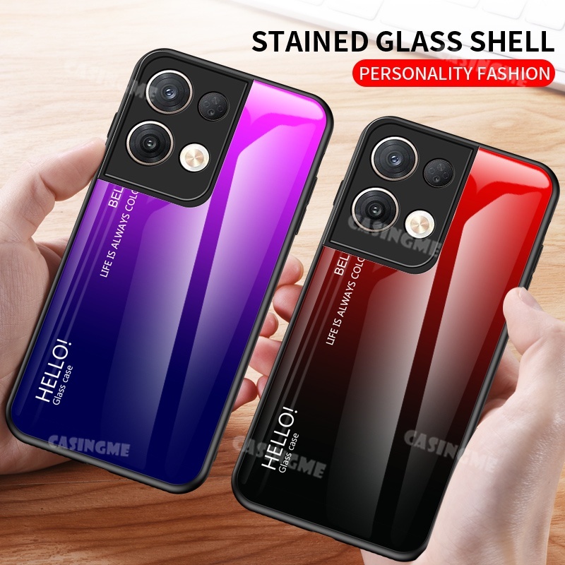 Ốp Điện Thoại Kính Cường Lực Chống Sốc Màu Gradient Cho OPPO Reno 8 5G Reno8 8 7 7Z Reno7 Z pro 5G Reno8 4G 5G