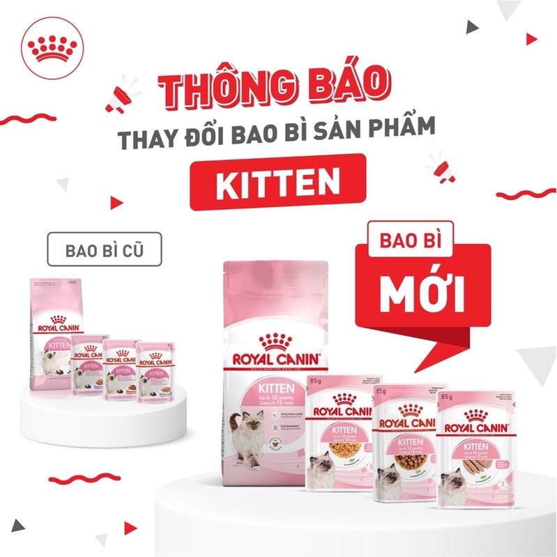 Thức Ăn Hạt Royal Canin Kitten Cho Mèo Con 4-12 Tháng