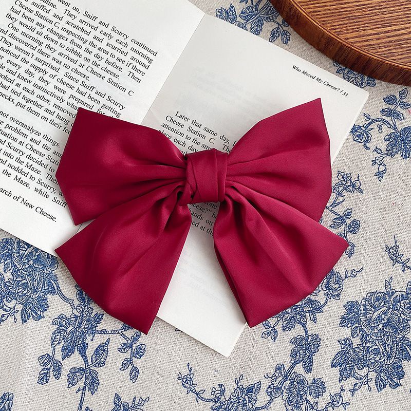 Scrunchies Kẹp tóc kẹp nơ vải lụa satin loại bản to cho bạn gái