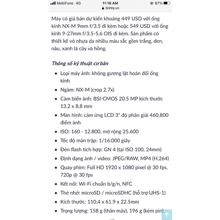 SAMSUNG Camera NXmini tặng luôn case và thẻ nhớ 16gb | BigBuy360 - bigbuy360.vn