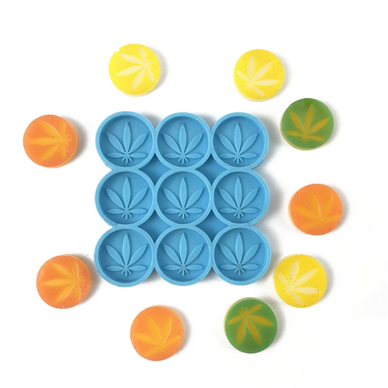 Khuôn Silicone Làm Mặt Dây Chuyền 9 Ngăn Hình Chiếc Lá