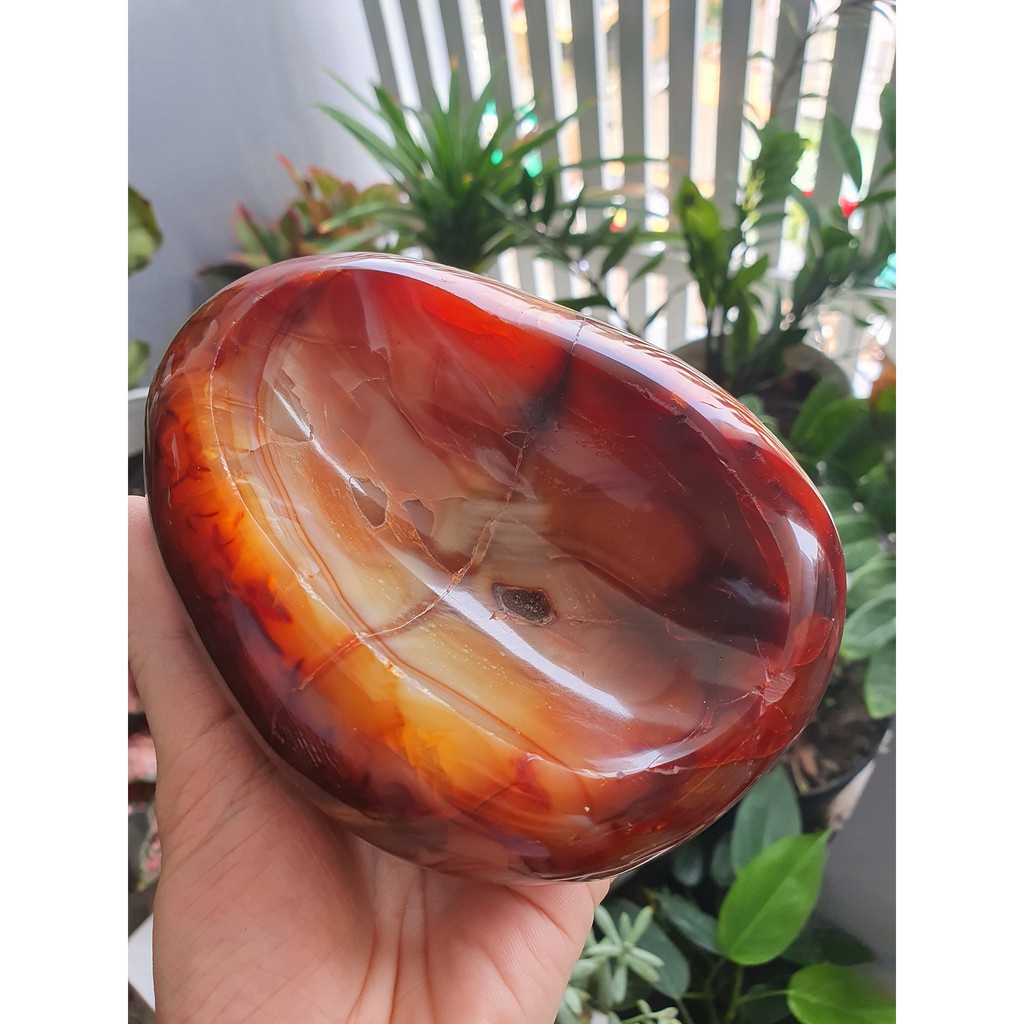 Đá carnelian bowl (hình thật)
