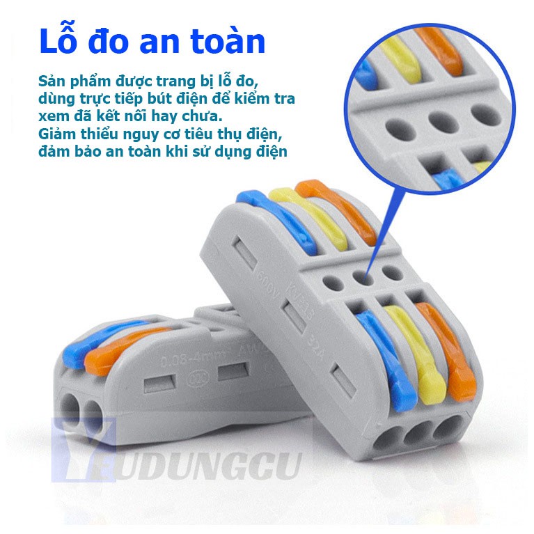 Cút nối dây điện nhanh Kv212 KV214 KV111 2 đầu vào và 2/4/6 đầu ra có phân biệt màu