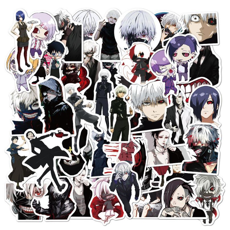 Sticker Anime Tokyo Ghoul nhựa PVC không thấm nước, dán nón bảo hiểm, laptop, điện thoại, Vali,xe #204