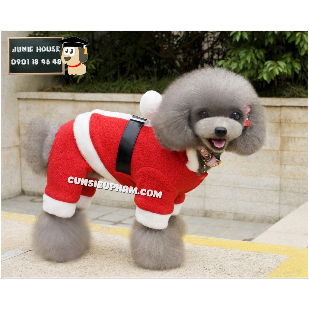 Áo ông già Noel 4 chân cho chó mèo nhỏ