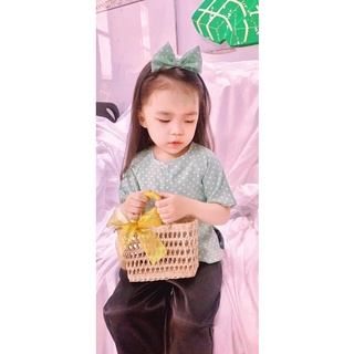 Set bà ba lụa kèm cài nơ cho bé