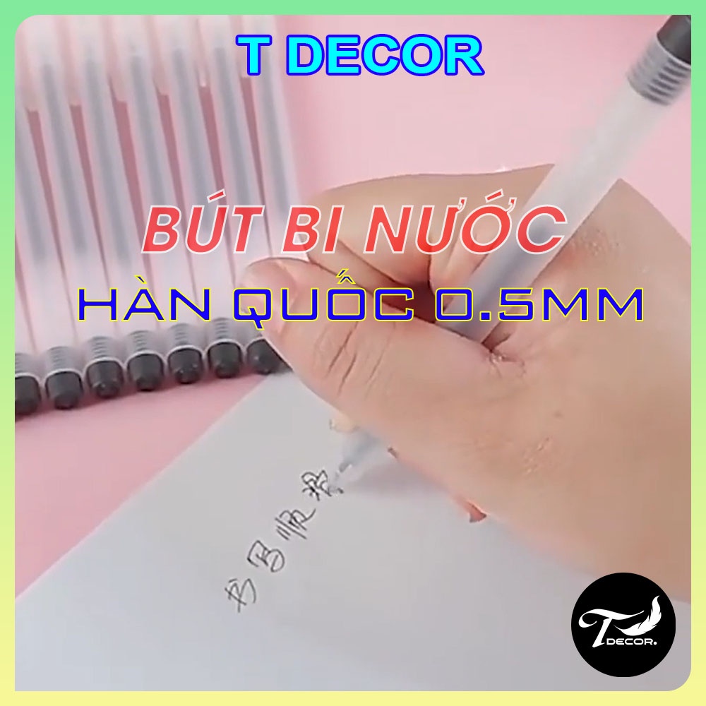 Bút Bi Nước Hàn Quốc TDECOR Dùng Cho Học Sinh, Sinh Viên, NV Văn Phòng, Bút Ký, Bút Vẽ Phác Thảo Giá Rẻ - TDECOR