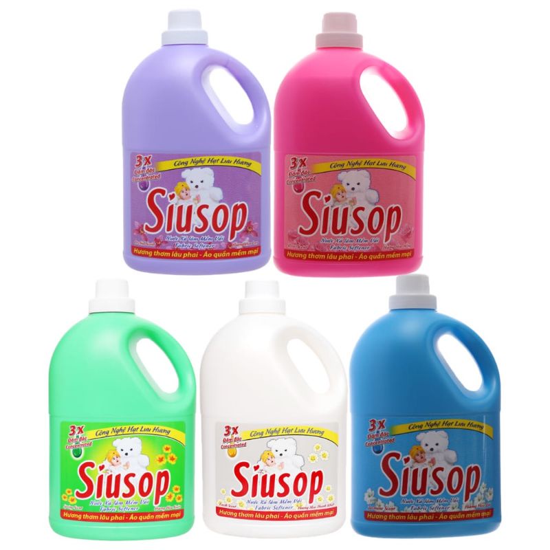 (ĐỦ MÀU) Nước xả vải Siusop Hương Hoa 3,6kg