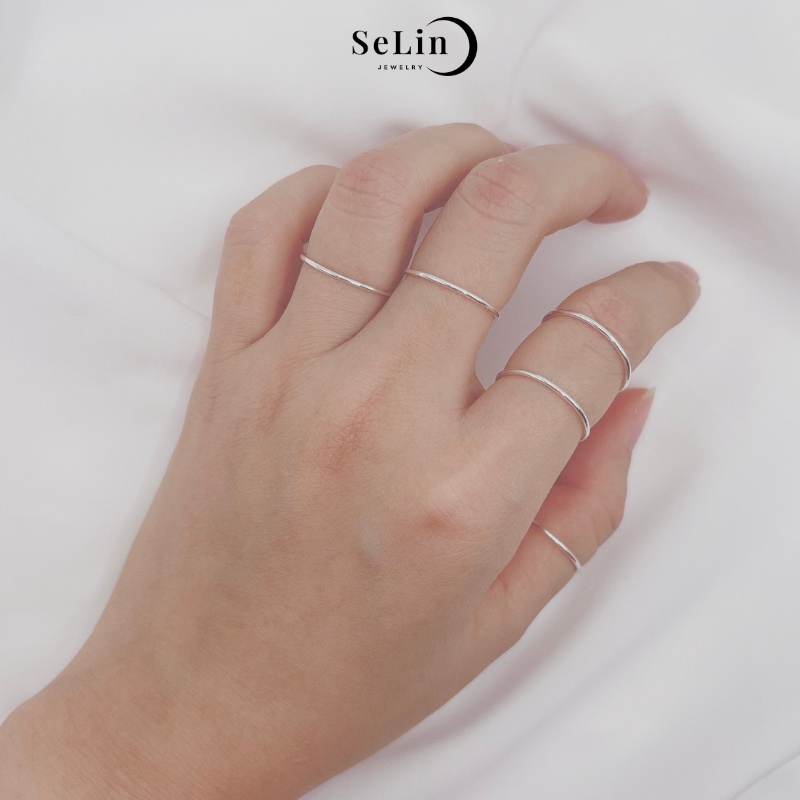 Nhẫn bạc nữ SELIN JEWELRY tròn trơn đơn giản, basic, cá tính nhiều kích thước