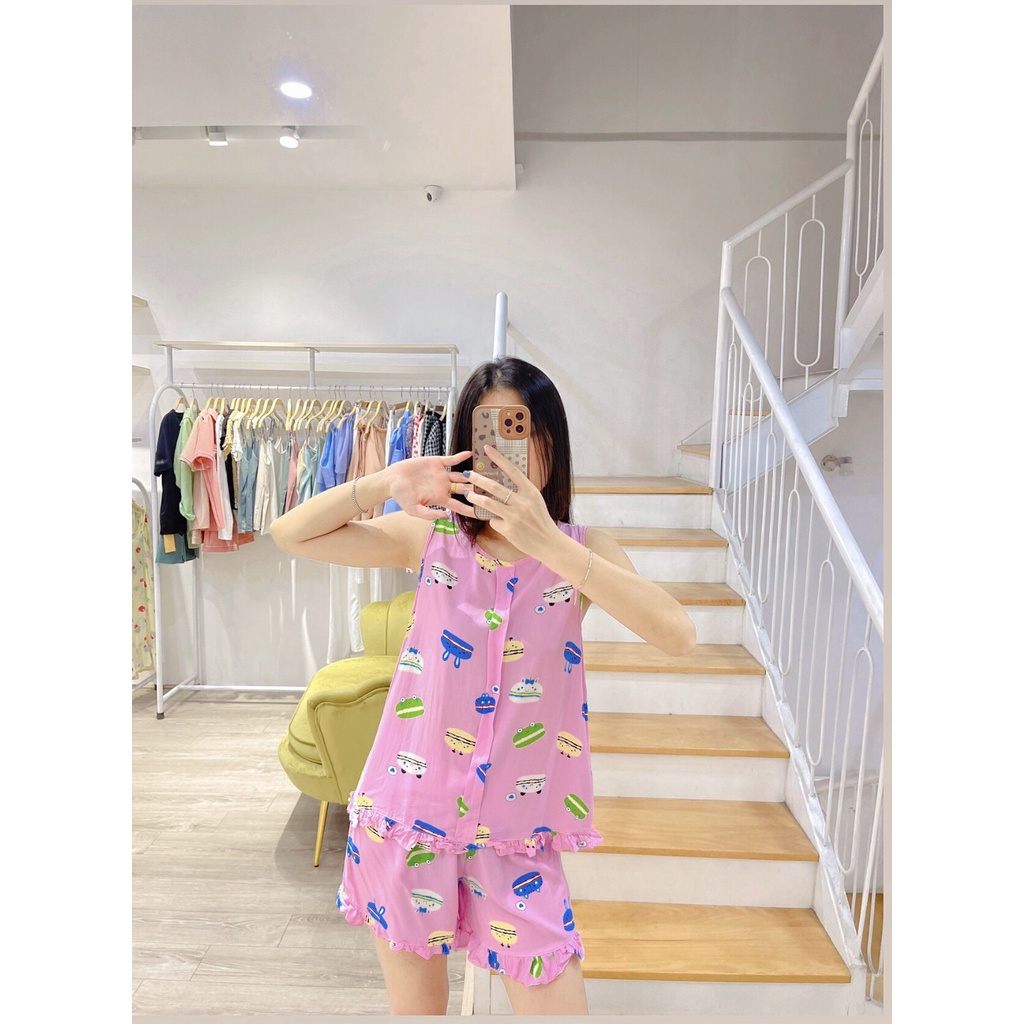 BỘ LANH ĐÙI VIỀN BÈO CHẤT LANH LỤA MÁT, BỘ ĐỒ ĐÙI MẶC NHÀ CHO NỮ CHẤT TOLE