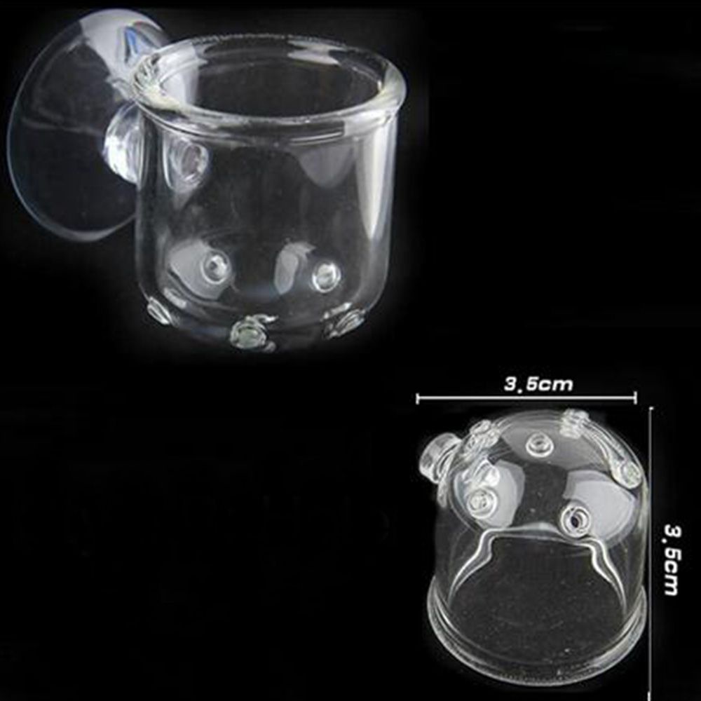 YIYU 1 cốc thủy tinh đựng thức ăn cho cá 36*36cm