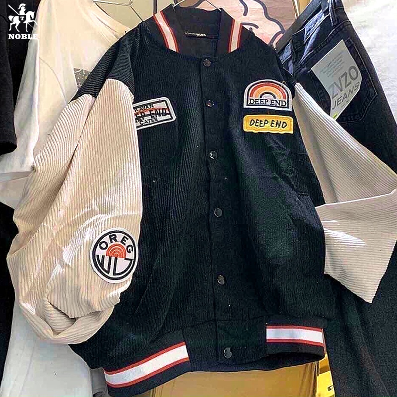 [Freeship] Áo khoác nhung bomber nam nữ phong cách hàn quốc dễ thương thời trang Noble TP65