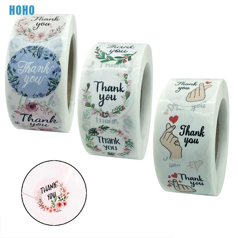 Cuộn 500 Sticker Chữ Thank You Dán Trang Trí Xinh Xắn