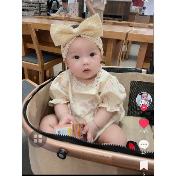 Tuban / băng đô nơ đứng bảng 6cm xinh xắn