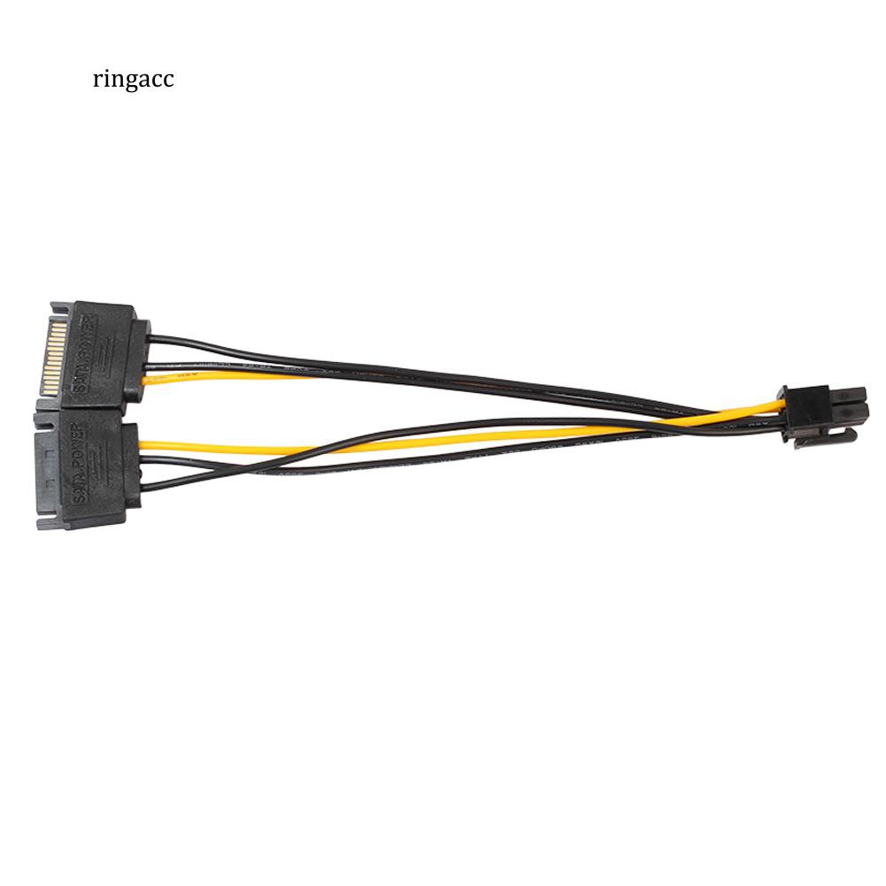 Cáp nối dây nguồn đầu cắm PCI 6 pin sang đầu cắm SATA 15 pin