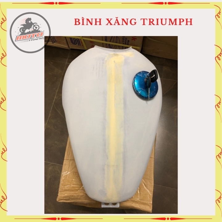 Bình xăng Trium, thùng xăng lớn độ xe Classic cafe racer , 67.. dung tích hơn 9 lít, bả sẵn matit, chỉ việc sơn