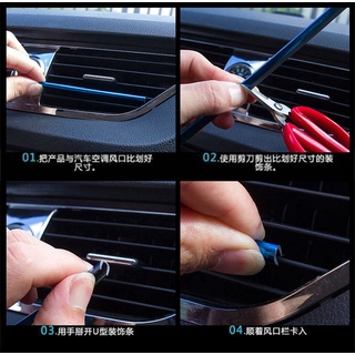 Dây Viền Trang Trí Máy Điều Hòa Xe Hơi Hình Chữ U Màu Sắc Tươi Sáng