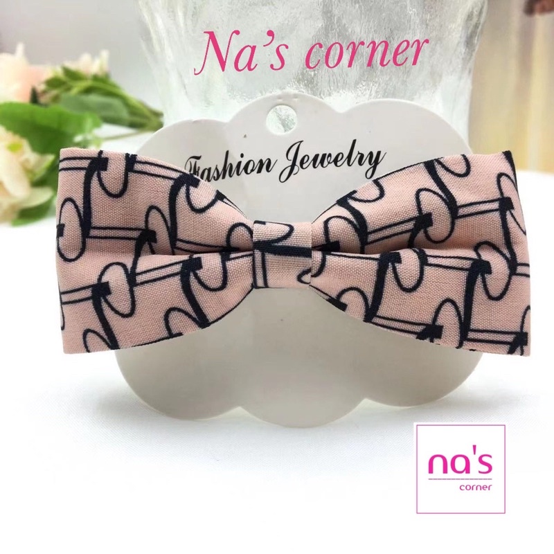 Kẹp tóc bấm clip hình nơ vải vintage sang trọng