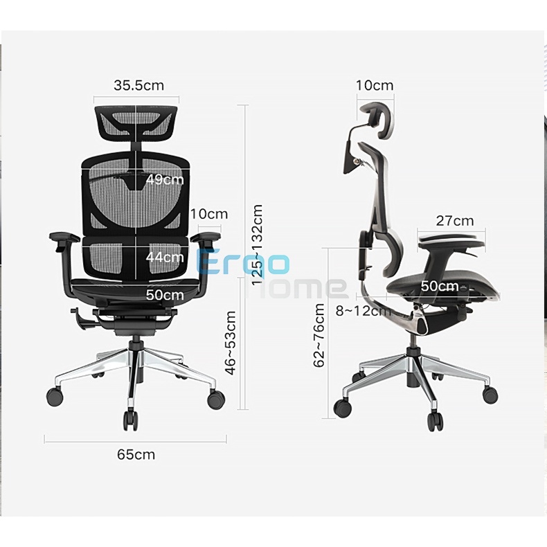 Ghế làm việc công thái học GT Chair Ergonomic Isee Xoay Văn Phòng lưới Cao Cấp thông thoáng, điều chỉnh lưng - ERGOHOME