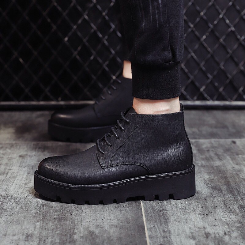 Boot cổ lửng nam tăng cao 7CM - Giày cao cổ nam tăng cao | BigBuy360 - bigbuy360.vn