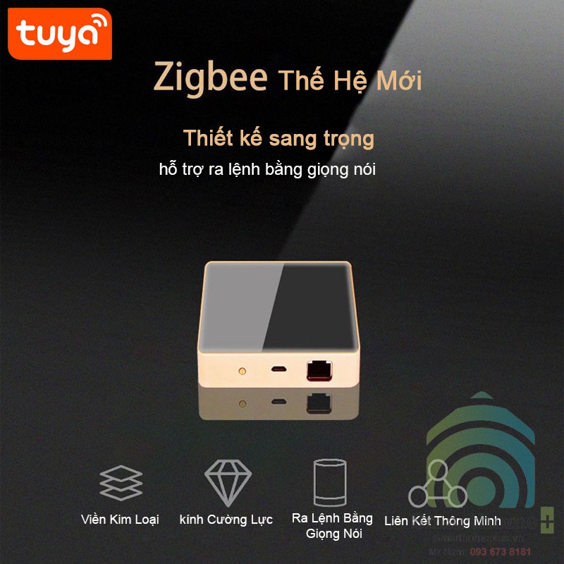 Trung Tâm Điều Khiển Nhà Thông Minh Viền Kim Loại Zigbee 3.0 Tuya THA3