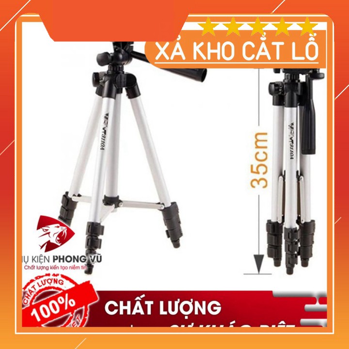 Chân máy ảnh tripod TF 3110, Giá đỡ điện thoại tripod 3 chân -  tặng kèm kẹp điện thoại chữ U